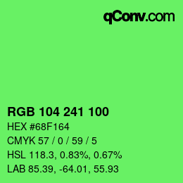 Color code: RGB 104 241 100 | qconv.com