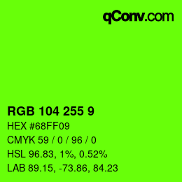 Código de color: RGB 104 255 9 | qconv.com