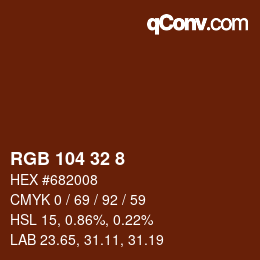 Color code: RGB 104 32 8 | qconv.com