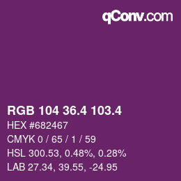 カラーコード: RGB 104 36.4 103.4 | qconv.com