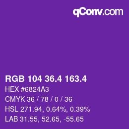 カラーコード: RGB 104 36.4 163.4 | qconv.com