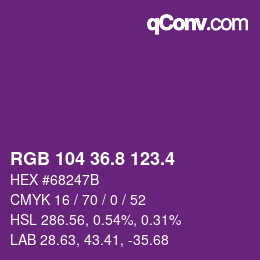 カラーコード: RGB 104 36.8 123.4 | qconv.com