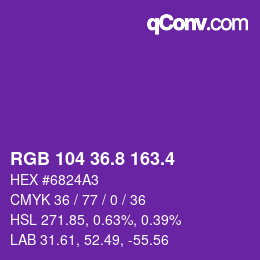 カラーコード: RGB 104 36.8 163.4 | qconv.com