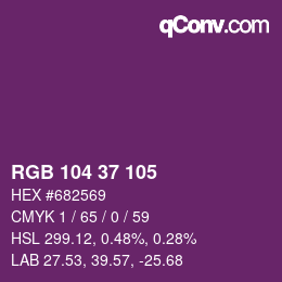 カラーコード: RGB 104 37 105 | qconv.com
