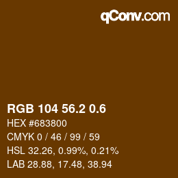 カラーコード: RGB 104 56.2 0.6 | qconv.com