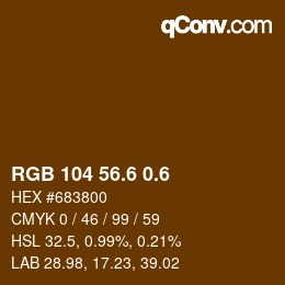 カラーコード: RGB 104 56.6 0.6 | qconv.com