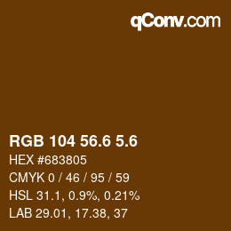 カラーコード: RGB 104 56.6 5.6 | qconv.com