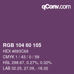 カラーコード: RGB 104 60 105 | qconv.com