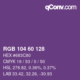 颜色代码: RGB 104 60 128 | qconv.com