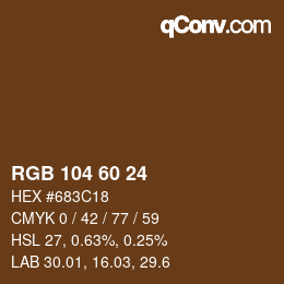 颜色代码: RGB 104 60 24 | qconv.com