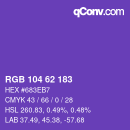 Farbcode: RGB 104 62 183 | qconv.com