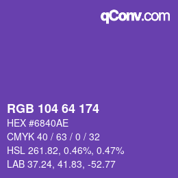 Color code: RGB 104 64 174 | qconv.com