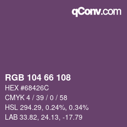カラーコード: RGB 104 66 108 | qconv.com