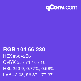 Code couleur: RGB 104 66 230 | qconv.com