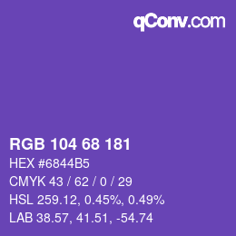 Color code: RGB 104 68 181 | qconv.com