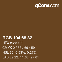 Color code: RGB 104 68 32 | qconv.com