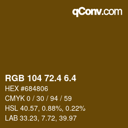 カラーコード: RGB 104 72.4 6.4 | qconv.com