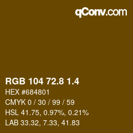 カラーコード: RGB 104 72.8 1.4 | qconv.com