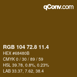 カラーコード: RGB 104 72.8 11.4 | qconv.com