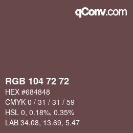 Color code: RGB 104 72 72 | qconv.com