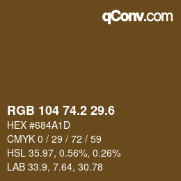 カラーコード: RGB 104 74.2 29.6 | qconv.com