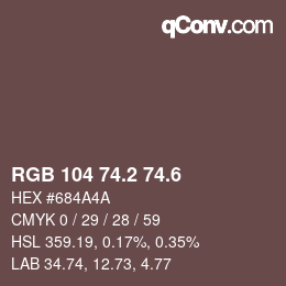 カラーコード: RGB 104 74.2 74.6 | qconv.com