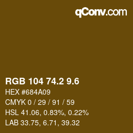カラーコード: RGB 104 74.2 9.6 | qconv.com