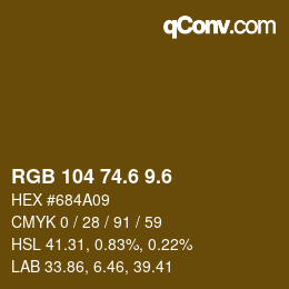 カラーコード: RGB 104 74.6 9.6 | qconv.com