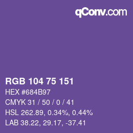 Farbcode: RGB 104 75 151 | qconv.com