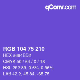 Color code: RGB 104 75 210 | qconv.com