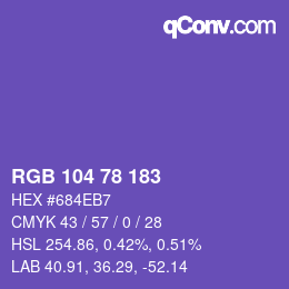 Farbcode: RGB 104 78 183 | qconv.com