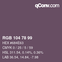 カラーコード: RGB 104 78 99 | qconv.com