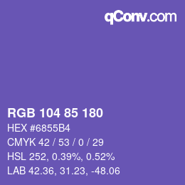 Color code: RGB 104 85 180 | qconv.com