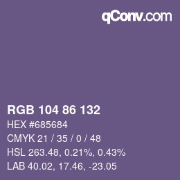 Farbcode: RGB 104 86 132 | qconv.com