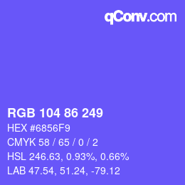 Color code: RGB 104 86 249 | qconv.com