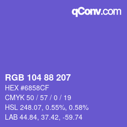 Color code: RGB 104 88 207 | qconv.com