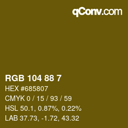 Code couleur: RGB 104 88 7 | qconv.com