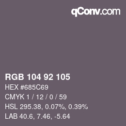カラーコード: RGB 104 92 105 | qconv.com