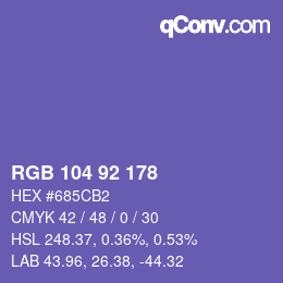カラーコード: RGB 104 92 178 | qconv.com