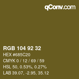 Color code: RGB 104 92 32 | qconv.com
