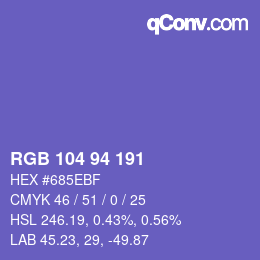 Color code: RGB 104 94 191 | qconv.com