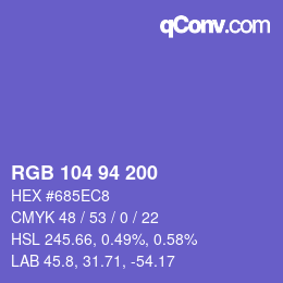 Color code: RGB 104 94 200 | qconv.com