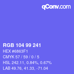 Color code: RGB 104 99 241 | qconv.com