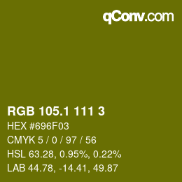 カラーコード: RGB 105.1 111 3 | qconv.com