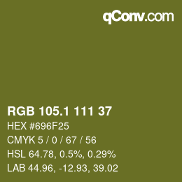 カラーコード: RGB 105.1 111 37 | qconv.com