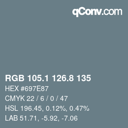 Color code: RGB 105.1 126.8 135 | qconv.com