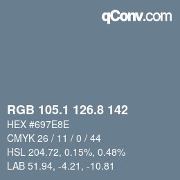 Color code: RGB 105.1 126.8 142 | qconv.com