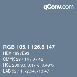 Color code: RGB 105.1 126.8 147 | qconv.com