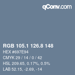Color code: RGB 105.1 126.8 148 | qconv.com