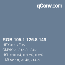 Color code: RGB 105.1 126.8 149 | qconv.com